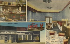 Hartford CT Empire Restaurant LINEN Postcard - Scarce