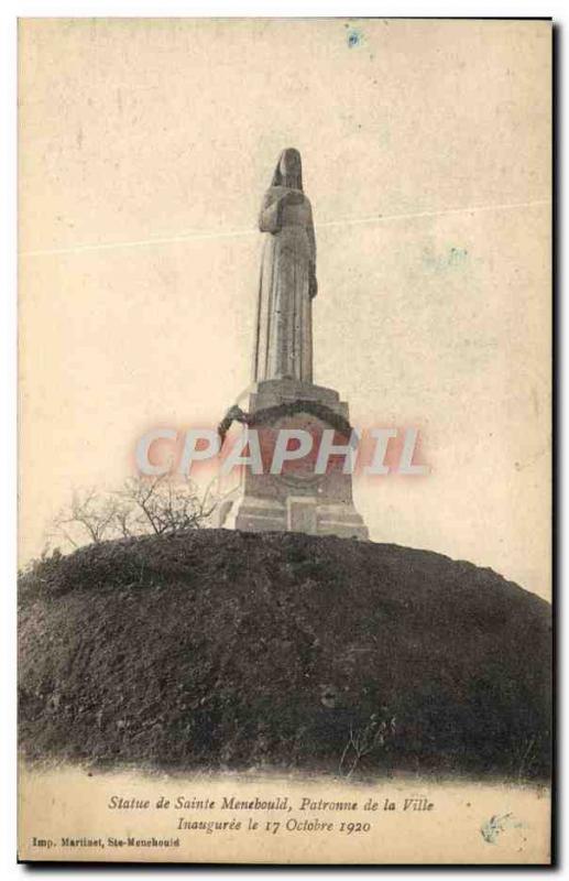 Old Postcard Statue Of St. Menehould Patron Of The City