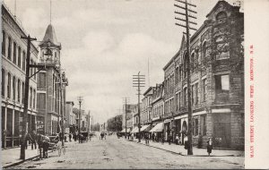 Moncton NB Main Street looking West New Brunswick YMCA Building Postcard H6