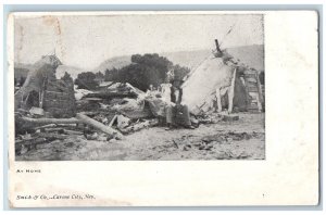 c1905's At Home Dirt Surroundings Small House View Carson City Nevada Postcard