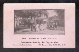 K66 Watlins, N.Y. Thompson Glen Cottage, Garage Auto Family 1910s