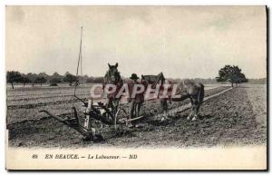 Old Postcard Folklore Peasants In Beauce The plowman