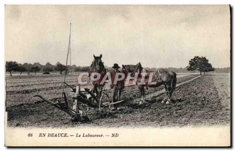 Vintage Postcard Folklore Peasants In Beauce the plowman