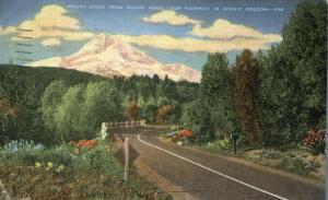 Mt Hood from the Mount Hood Loop Highway OR, Oregon pm 1947