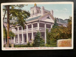 Vintage Postcard 1915-30 Beehive House Home of Brigham Young Salt Lake City Utah 