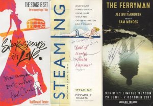 Steaming Shakespeare In Love The Ferryman 3x Hand Signed Theatre Flyers