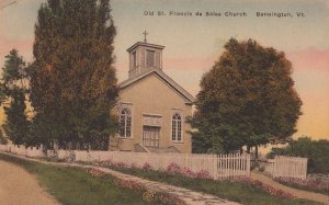 Postcard Old St Francis de Sales Church Bennington VT