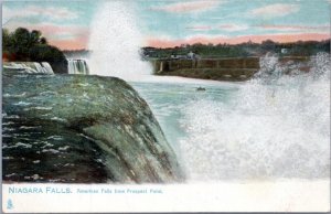 Postcard Niagara Falls - American Falls Tuck 2039 - Advert Miller Shoe York PA