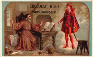 Victorian Trade Card Chocolat Ibled Faust L'Évocation Vintage L1