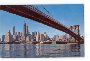 New York NY City Vintage Postcard George Brooklyn Bridge