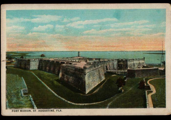 St Augustine FL Newington CT Ft Marion 1912 Geraldine Huck Vintage Postcard E01