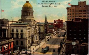 Postcard Grand Avenue, South From Eighth Street in Kansas City, Missouri