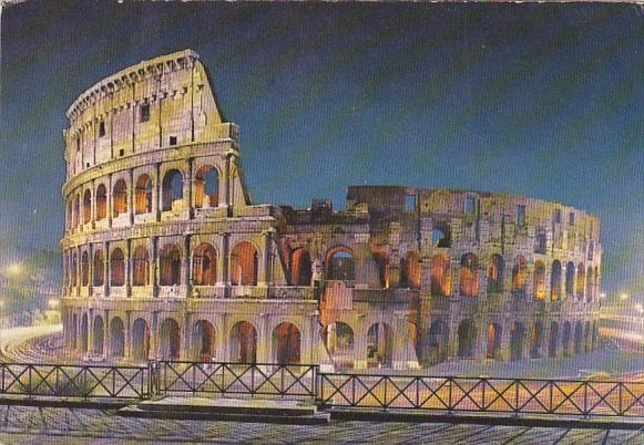 Italy Roma Rome Il Colosseo At Night