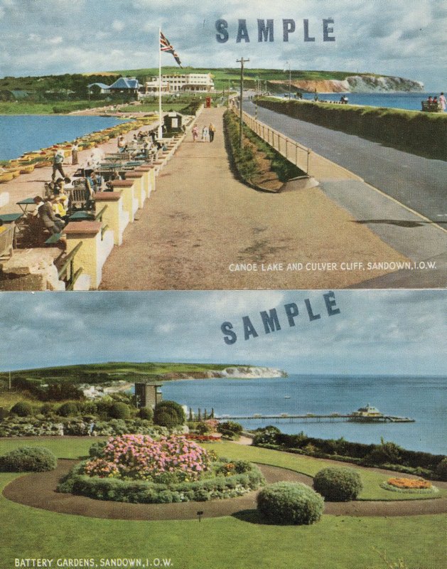 Sandown Isle Of Wight 2x Rare SAMPLE 1970s Postcard s