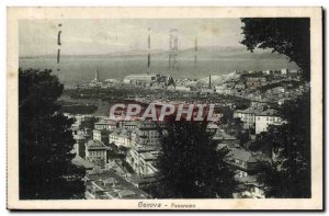 Old Postcard Italy Italia Genova Panorama