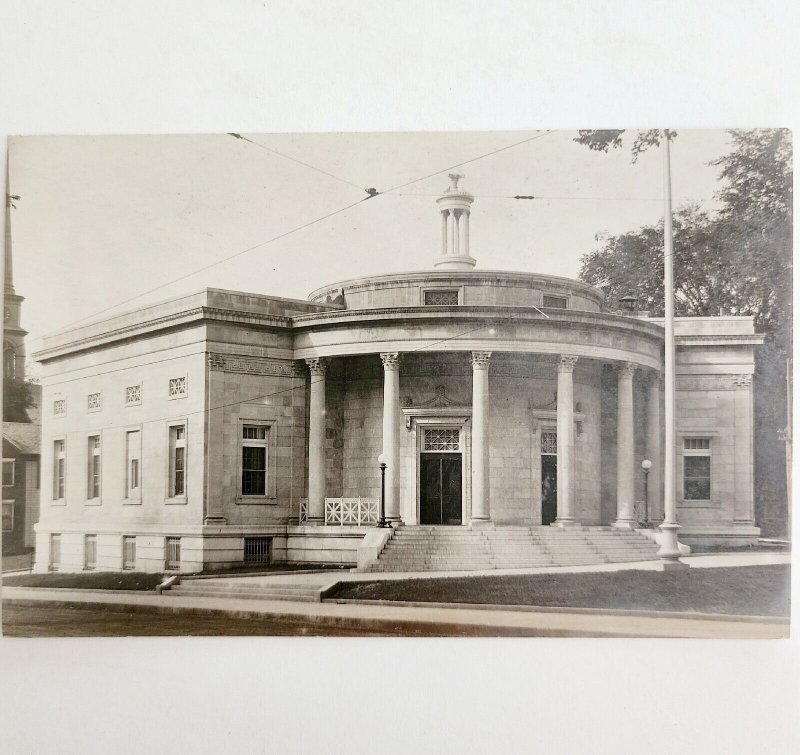 RPPC Post Office Waterville Maine 1900s Limestone Building Photo Antique PCBG6A