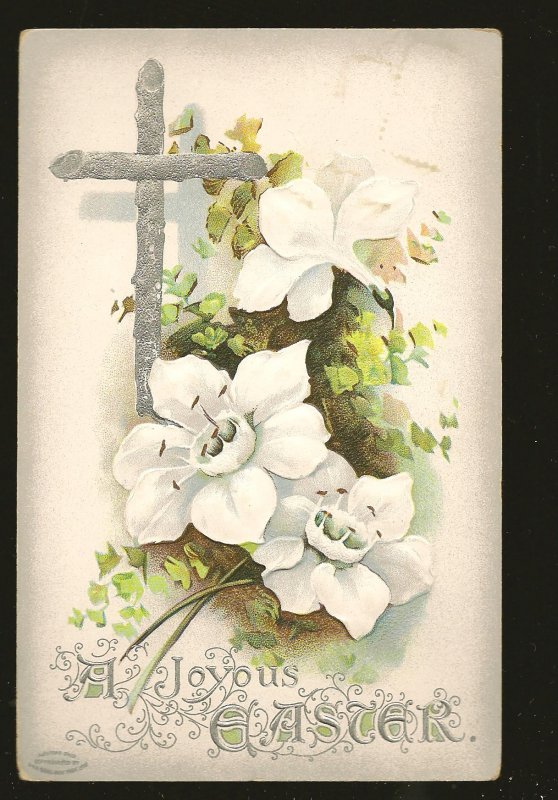 Postmarked 1911 Allandale Ontario Embossed Easter Postcard