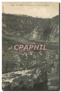 Old Postcard Crozant Landscape on the Rocks and the Creuse