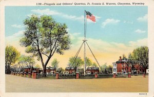 Flagpole & Officers Quarters, Ft. Francis E. Warren, WY USA Cheyenne Unused 