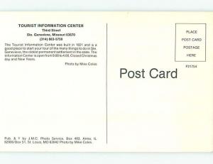 Pre-1980 TOURIST INFO CENTER Ste. Genevieve - By Arnold & St. Louis MO H4856@