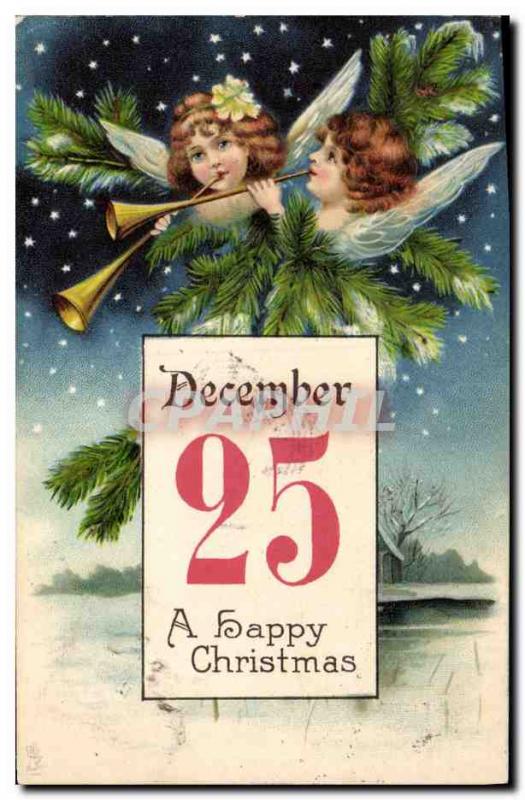 Old Postcard Fantasy Angel Angels December 25th Christmas