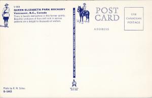 Queen Elizabeth Park Rockery Vancouver BC UNUSED Vintage Postcard D97