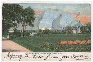 Conservatory Lincoln Park Chicago Illinois 1909 postcard