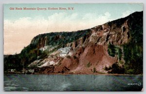 Old Rock Mountain Quarry Hudson River NY 1910 To Hinsdale MA Postcard W30