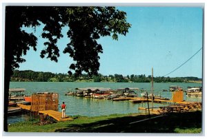 c1970s Boat Dock On Lake Decatur, In Nelson Park Decatur Illinois IL Postcard 