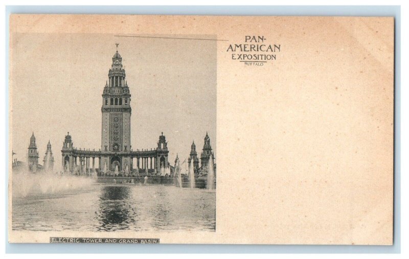 Pan American Exposition Electric Tower And Grand Basin Buffalo NY Postcard