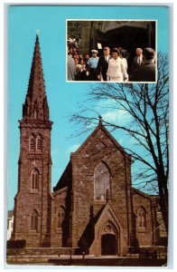 1970 St. Mary's Church Newport Rhode Island RI, John F. Kennedy Wedding Postcard