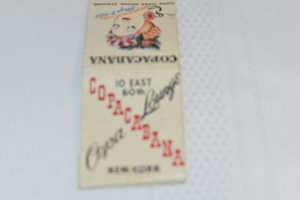 Copa Copacabana Lounge New York 20 Strike Matchbook