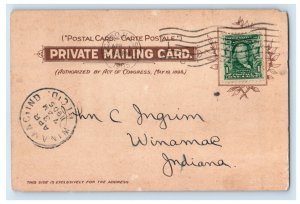 1905 Art Institute Michigan Avenue Chicago IL Winamac IN Tuck Posted Postcard 