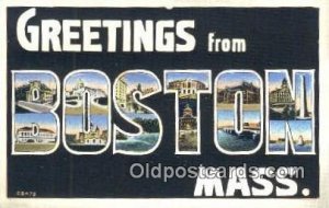 Boston, Mass USA Large Letter Town 1938 