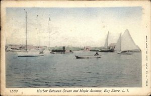 Bay Shore Long Island New York NY Harbor Scene c1910 Postcard