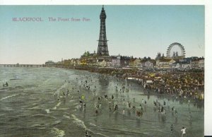Lancashire Postcard - Blackpool - The Front and Pier - Ref TZ7306