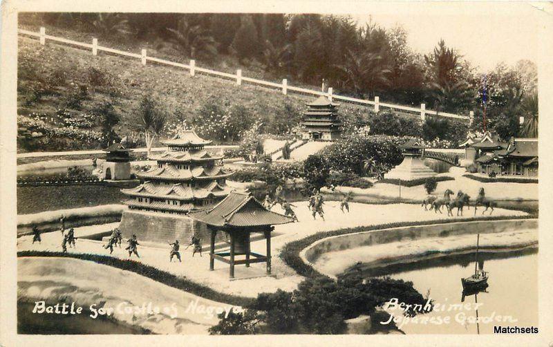 1930s PACIFIC PALISADES CA Bernheimer Japanese Gardens RPPC postcard 9682