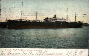 Hamburg Amerikalinie Dampfer Graf Waldersee Steamer Steamship c1910 PC