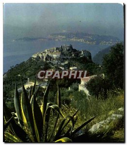 Modern Postcard Eze sur Mer general view in Cap Ferrat background