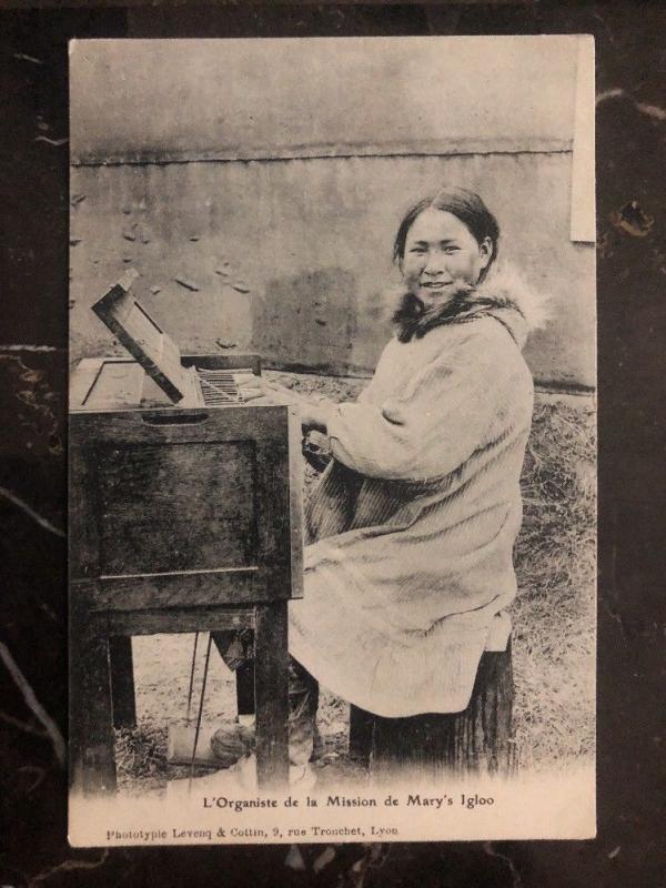 Mint France  RPPC Postcard the organist Of Marys Igloo Alaska Mission