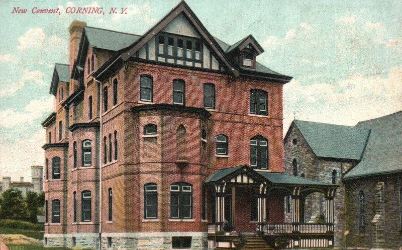 Vintage Postcard 1910's New Convent Corning New York Souvenir Postcard Co. 