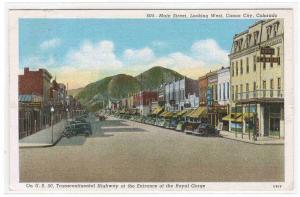 Main Street Canon City Colorado 1941 linen postcard