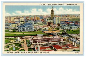 Aerial View Of The Great Lake Exposition Showing Terminal Cleveland OH Postcard 