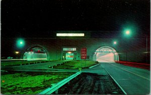 Allegheny Mountain PA Entrance Tunnel Road Night Postcard used (13238)