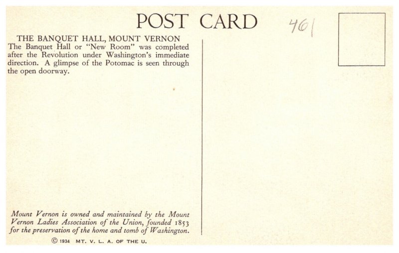 Virginia   Mount Vernon   Banquet Hall