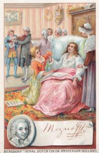 Mozart Classical Composer Printed Signed Bendorps Postcard Antique Trade Card