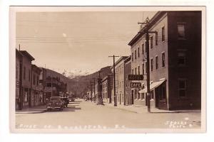 Real Photo, First Street, Hotel, Cafe, Cars, Revelstoke, British Columbia, St...