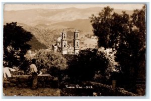 1937 Sanata Prisca de Taxco View Guerrero Mexico RPPC Photo Posted Postcard 