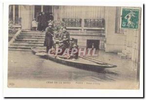 Crue of the Seine Paris (7th) Postcard Old Palace & # 39Orsay