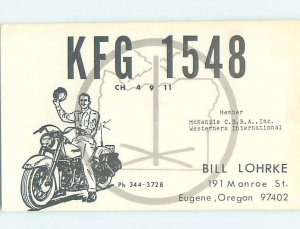 Pre-1980 RADIO CARD - CB HAM OR QSL Eugene Oregon OR AH1841